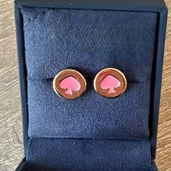 Kate Spade Gold and Pink Stud Earrings - Picture 2 of 4